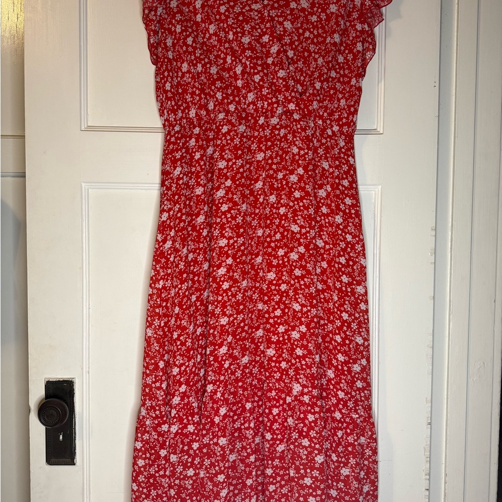 Floral Red Dress
